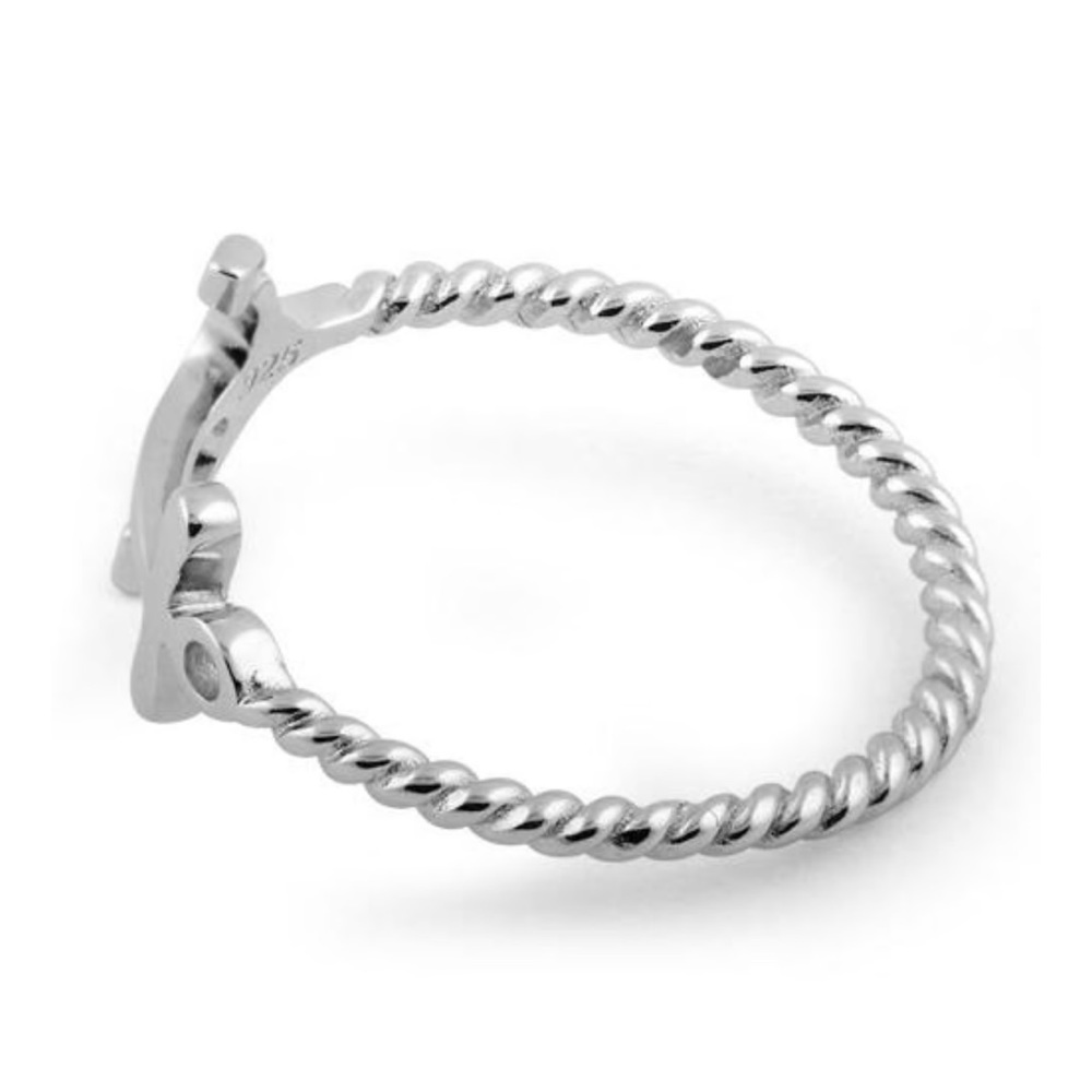 925 Sterling Silver Anchor Ring NWT - Picture 4 of 4